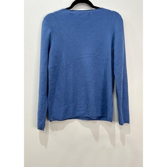 NWD Tahari Women's Size L Blue Wave V-Neck Sweater MSRP $68 "thread pulls" - Picture 8 of 11